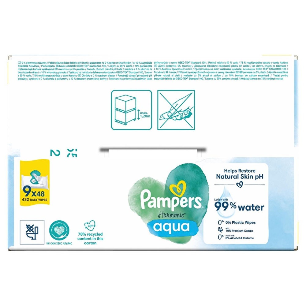Prima Pampers Premium Baby Wipes - 432 Count, Gentle & Hypoallergenic Newborn Essentials - Baby Care