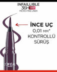Loreal Paris Infaillible 36H Grip Micro Fine Eyeliner - 04 Dew Berry, Long Lasting & Waterproof Eyeliner with 0.1 mm Fine Tip Loreal Paris 36H Eyeliner - Long Lasting & Waterproof Loreal Paris Eyeliner, Waterproof Eyeliner, Long Lasting Eyeliner, Fine Tip Eyeliner, 36H Eyeliner, Infaillible 36H Grip Micro Fine Eyeliner, Cosmetics, Makeup, Eye Makeup, Durable Makeup, Precise Eyeliner, Water-Resistant Cosmetics, Beauty Products, Eye Liner, Liquid Eyeliner, High Precision Eyeliner