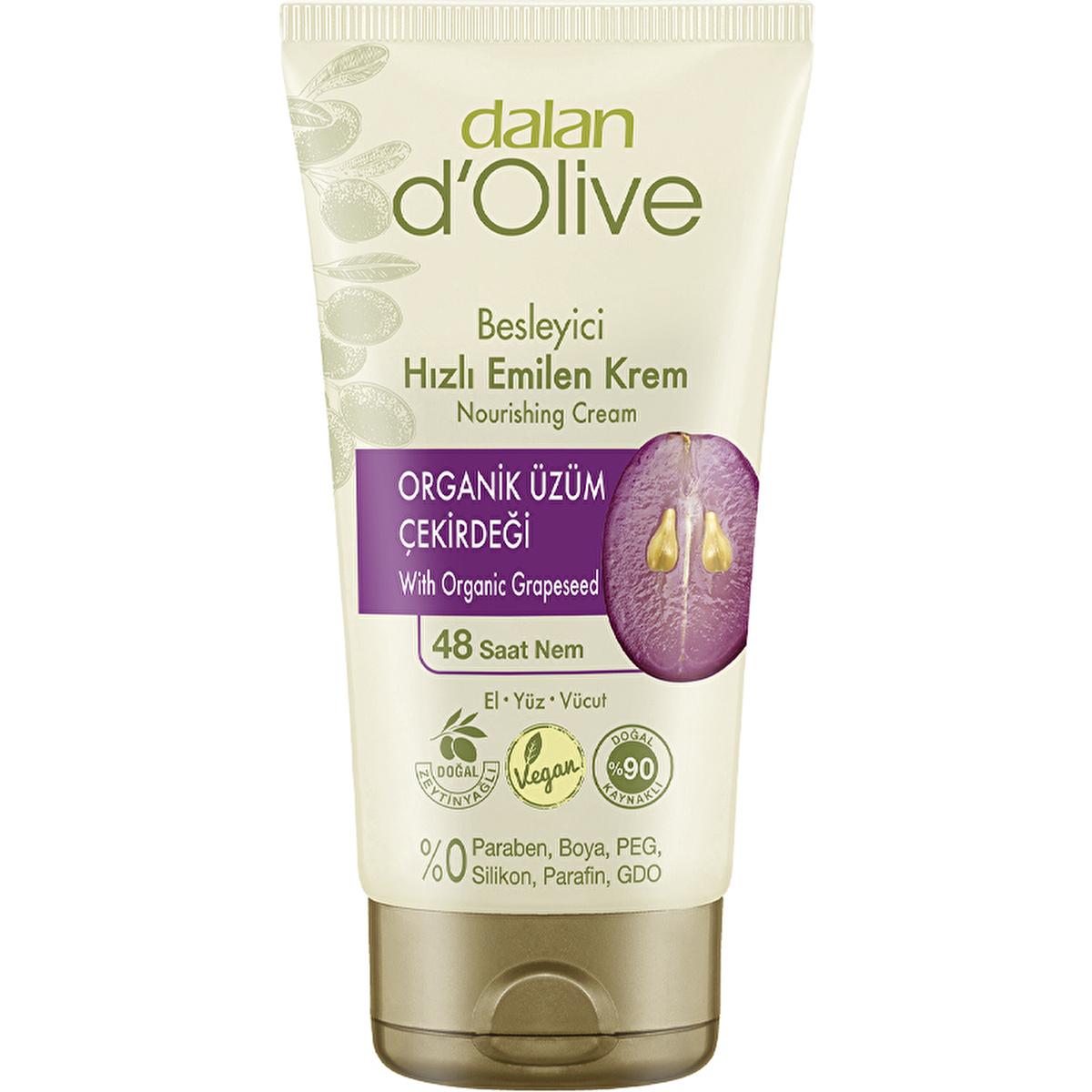 Dalan D'Olive Organic Moisturizing Cream with Grape Seed Oil & Olive Oil - 48hr Hydration, Non-Greasy, Suitable for All Skin Types Dalan D'Olive Organic Moisturizing Cream - 48hr Hydration organic moisturizing cream, natural skincare product, grape seed oil for skin, olive oil benefits for skin, long-lasting hydration cream, moisturizing cream, skincare, organic skincare, natural moisturizer, non-greasy moisturizer, sensitive skin care, dry skin relief, natural ingredients, organic ingredients