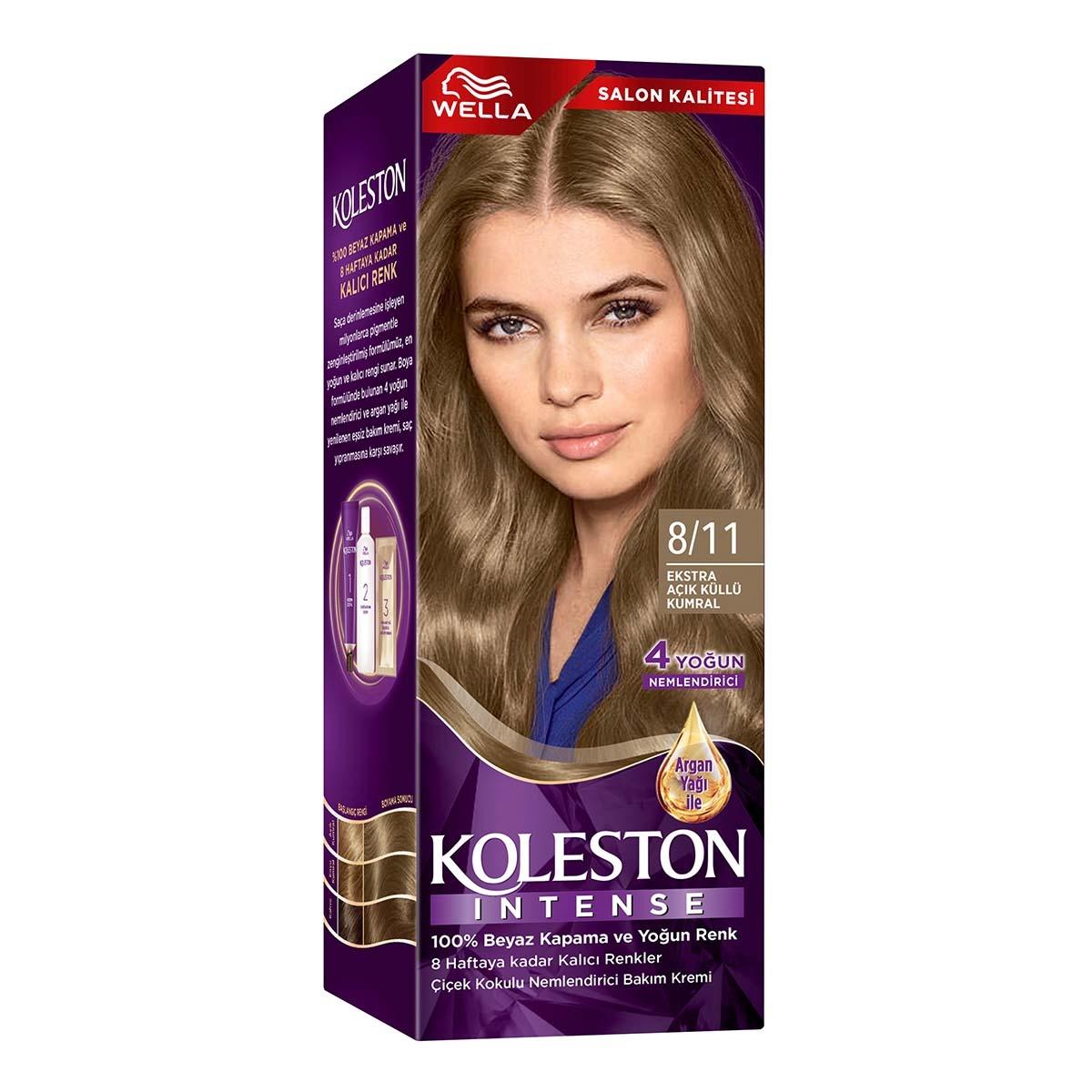 Wella Koleston Intense 8/11 Hair Dye: Extra Light Ash Blonde, 100% Gray Coverage, Long Lasting Color with Argan Oil Wella Koleston Hair Dye: Light Ash Blonde, Gray Coverage hair dye, permanent hair color, gray coverage hair dye, light ash blonde hair dye, Wella Koleston, long lasting hair color, argan oil hair dye, 8/11 hair dye, extra light ash blonde, küllü kumral saç boyası, hair color, hair coloring, hair treatment, women's hair dye, blonde hair dye, ash blonde, light blonde, hair care, beauty, personal