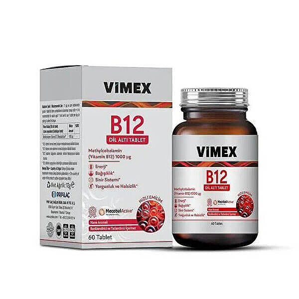 Vimex B12 Sublingual Vitamin Supplement 60 Tablets