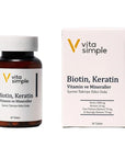 Vita Simple Biotin & Keratin Hair Support Supplement 30 Tablets