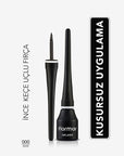 Flormar Dipliner Black Eyeliner - Long-Lasting, Coconut Oil Enriched, Semi-Matte Finish - view 5