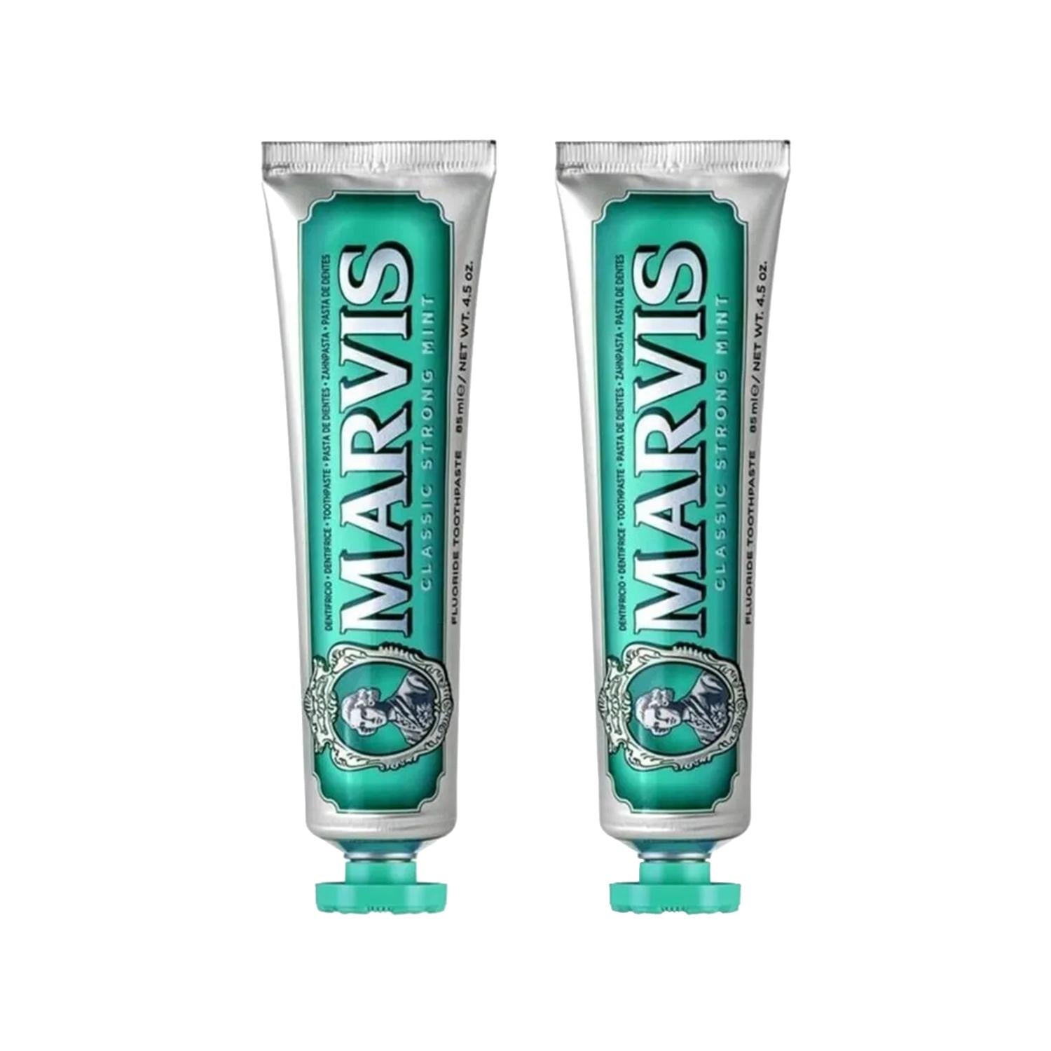 Marvis Classic Strong Mint Toothpaste, 85 ml, 2 Units - Effective Oral Hygiene with Refreshing Mint Flavor Marvis Classic Strong Mint Toothpaste - Effective Oral Hygiene Marvis toothpaste, Strong Mint toothpaste, 85 ml toothpaste, Toothpaste for oral hygiene, Marvis Classic Strong Mint, Oral hygiene products, Mint flavor toothpaste, Toiletries, Personal care, Dental care, Toothpaste, Marvis brand