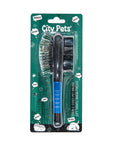 City Pets Pet Grooming Brush - Dual-Sided Ergonomic Pet Care Tool for Comfortable Grooming & Massage - view 3