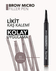 Flormar Brow Micro Filler Eyebrow Filler Pen - Liquid Eyebrow Pencil for Fuller Brows, Natural Look, Long-Lasting - view 4
