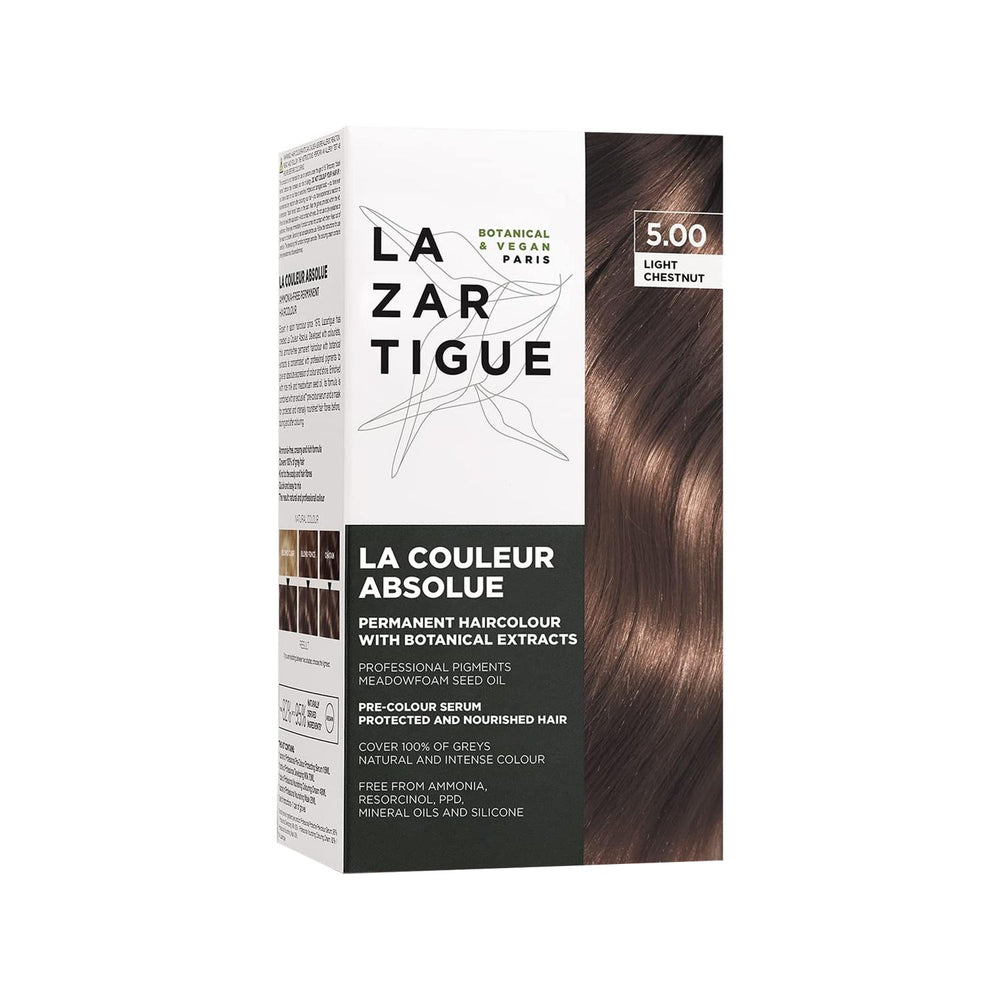 Lazartigue Absolue: Light Chestnut Hair Dye 5.00 - Permanent At-Home Color, Natural Chestnut Shades Lazartigue Light Chestnut Hair Dye - At-Home Permanent Color hair dye, light chestnut hair color, permanent hair dye, at home hair color, Lazartigue hair dye, 5.00 hair dye, chestnut hair dye, hair coloring, hair dye sale, affordable hair dye, hair color, hair dye kit, hair color treatment, beauty, personal care, light brown hair, natural hair color, diy hair dye, home hair dye, cheap hair dye, chestnut dye,