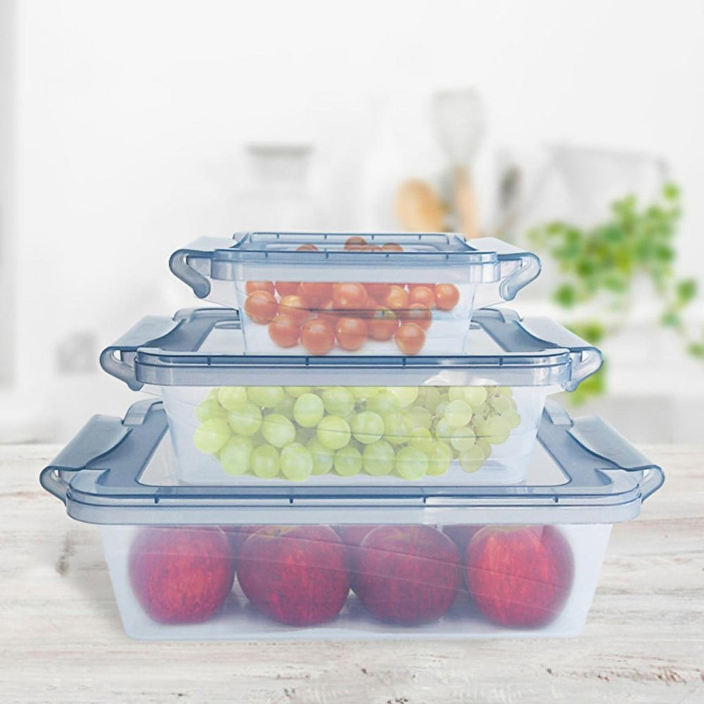 Decobella 3-Piece Airtight Storage Container Set - BPA-Free, Stackable, and Dishwasher Safe for Kitchen Organization - view 2
