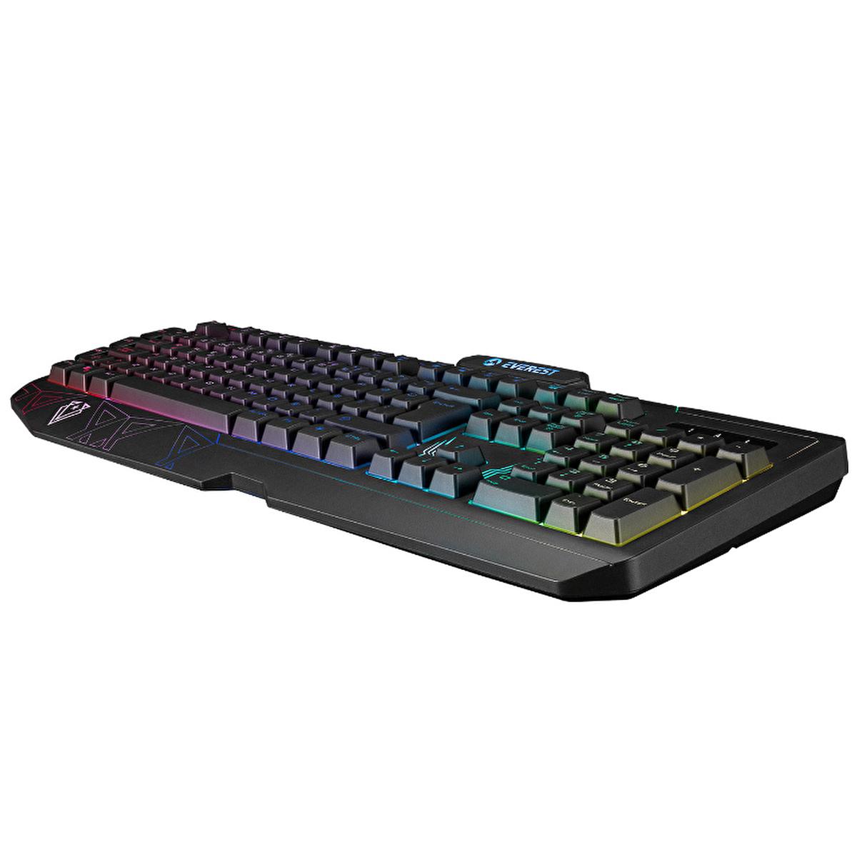 Everest Gaming Keyboard and Mouse Combo - USB 3, RGB Lighting, 3 Macro Keys, Adjustable DPI Everest Gaming Keyboard & Mouse Combo - USB 3, RGB, 3 Macro Keys Gaming Keyboard, Gaming Mouse, RGB Keyboard, Programmable Macro Keys, Adjustable DPI Mouse, USB 3 Gaming Peripherals, Customizable Gaming Keyboard, High-Performance Gaming Mouse, Turkish-Q Layout, Gamer Essentials, PC Gaming Accessories