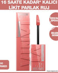 Maybelline New York Super Stay Vinyl Ink Likit Parlak Ruj - 100 Charmed, Long-Lasting Liquid Lipstick with Non-Sticky Formula Maybelline Super Stay Vinyl Ink - Long-Lasting Lip Color long-lasting lip gloss, liquid lipstick, Maybelline Super Stay Vinyl Ink, non-sticky lip color, 16-hour lip makeup, lip care cosmetics, cosmetics, makeup, beauty products, lipstick, Maybelline, New York, Super Stay Vinyl Ink, 100 Charmed, Charmed, lip gloss, vibrant lip color, durable lip makeup