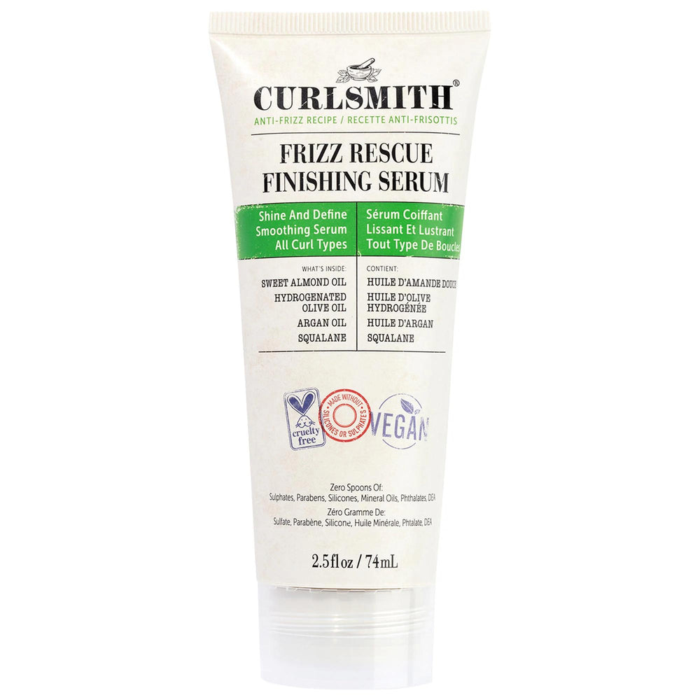 Frizz Rescue - Hair Finishing Serum for Frizz Control & Shine - Color Safe, Cruelty-Free Frizz Rescue Hair Serum for Frizz Control & Shine hair finishing serum, frizz control, curl enhancing, color safe, squalane hair care, argan oil benefits, sweet almond oil for hair, nonsticky hair serum, cruelty-free hair products, hair care, hair serum, wavy hair, curly hair, coily hair, fine hair, medium hair, thick hair, nourishing hair products, anti-frizz serum