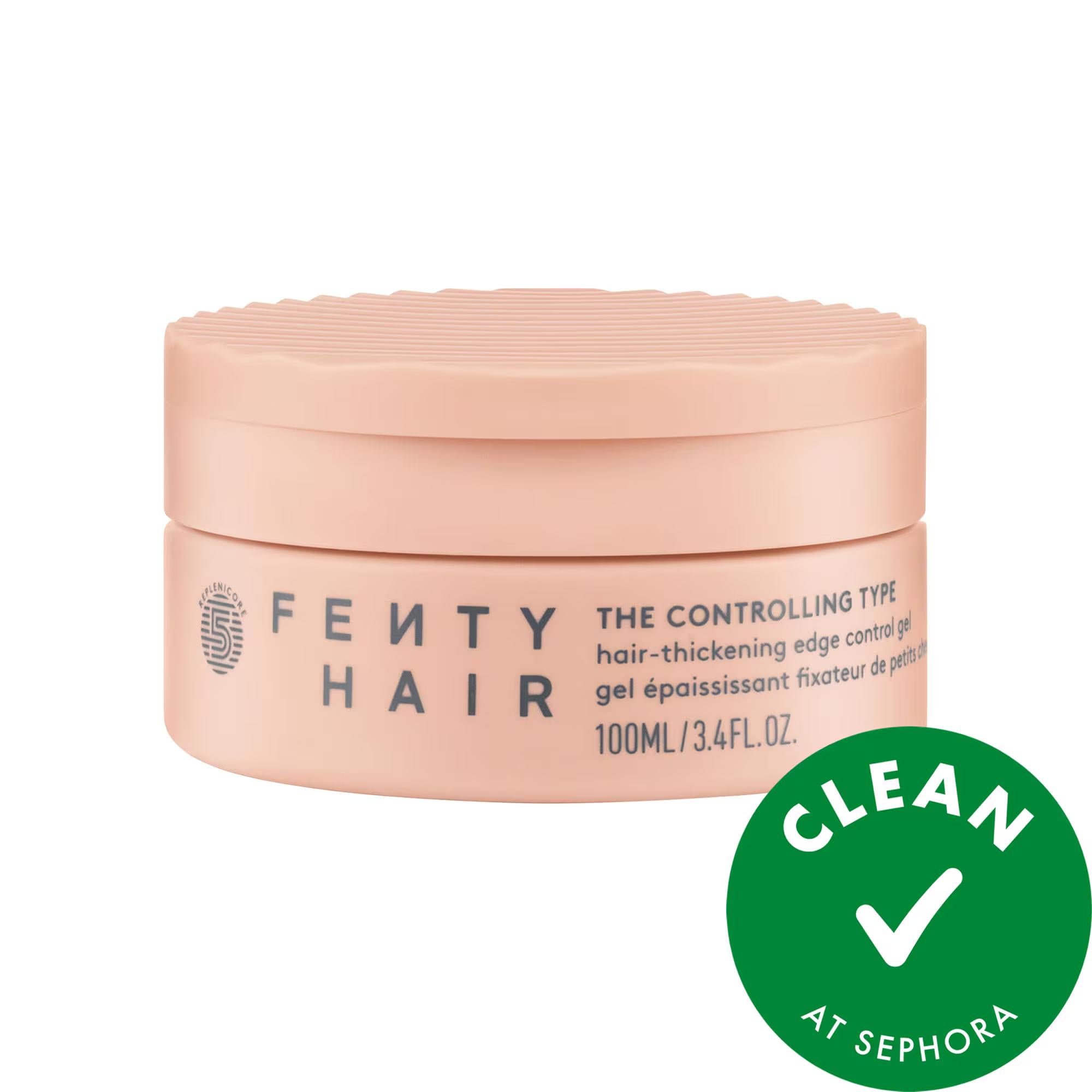 Fenty Beauty by Rihanna The Controlling Type Hair-Thickening Edge Control Gel - Vegan, Cruelty-Free, Gluten-Free Hair Styling Fenty Beauty Edge Control Gel - Thickening, Vegan, Cruelty-Free edge control gel, hair thickening gel, vegan hair products, cruelty-free beauty, gluten-free cosmetics, hair styling, hair care, Fenty Beauty, Rihanna, sleek hair, polished edges, long-lasting hold, hair strengthening, Replenicore-5, Larchwood Extract, Red Clover Flower Extract