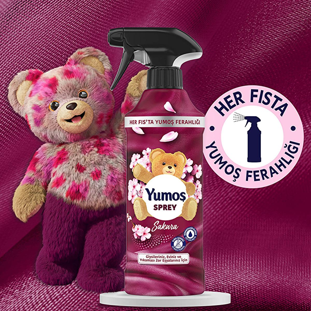 Yumoş Sakura Fabric and Home Fragrance Spray - Dermatologically Tested, Alcohol-Free, 15.22 fl oz Yumoş Sakura Fabric Spray - Fresh Home Fragrance fabric spray, home fragrance, Sakura scent, non-alcoholic fragrance, dermatologically tested spray, freshening spray for home and textiles, home care, fragrance spray, Yumoş, easy home fragrance, refreshing spray, floral scent, upholstery freshener, curtain freshener, carpet freshener