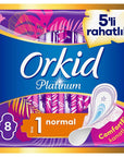 Orkid Platinum Normal Size 1 Sanitary Pads with Wings 8 Count