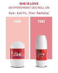 She Love Alcohol-Free Roll-On Deodorant for Sensitive Skin - Long Lasting Fresh Scent, Paraben Free, 50 ml She Love Deodorant: Alcohol-Free Freshness for Sensitive Skin roll-on deodorant, alcohol-free deodorant, deodorant for sensitive skin, paraben free deodorant, long lasting deodorant, women's deodorant, fresh scent deodorant, daily deodorant, 50 ml deodorant, roll on, alcohol free, sensitive skin, paraben free, long lasting, women's, fresh scent, daily, 50ml, women, personal care, hygiene, odor protecti