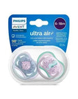 Avent Ultra Air Pacifier for Girls 6-18M 2-Pack