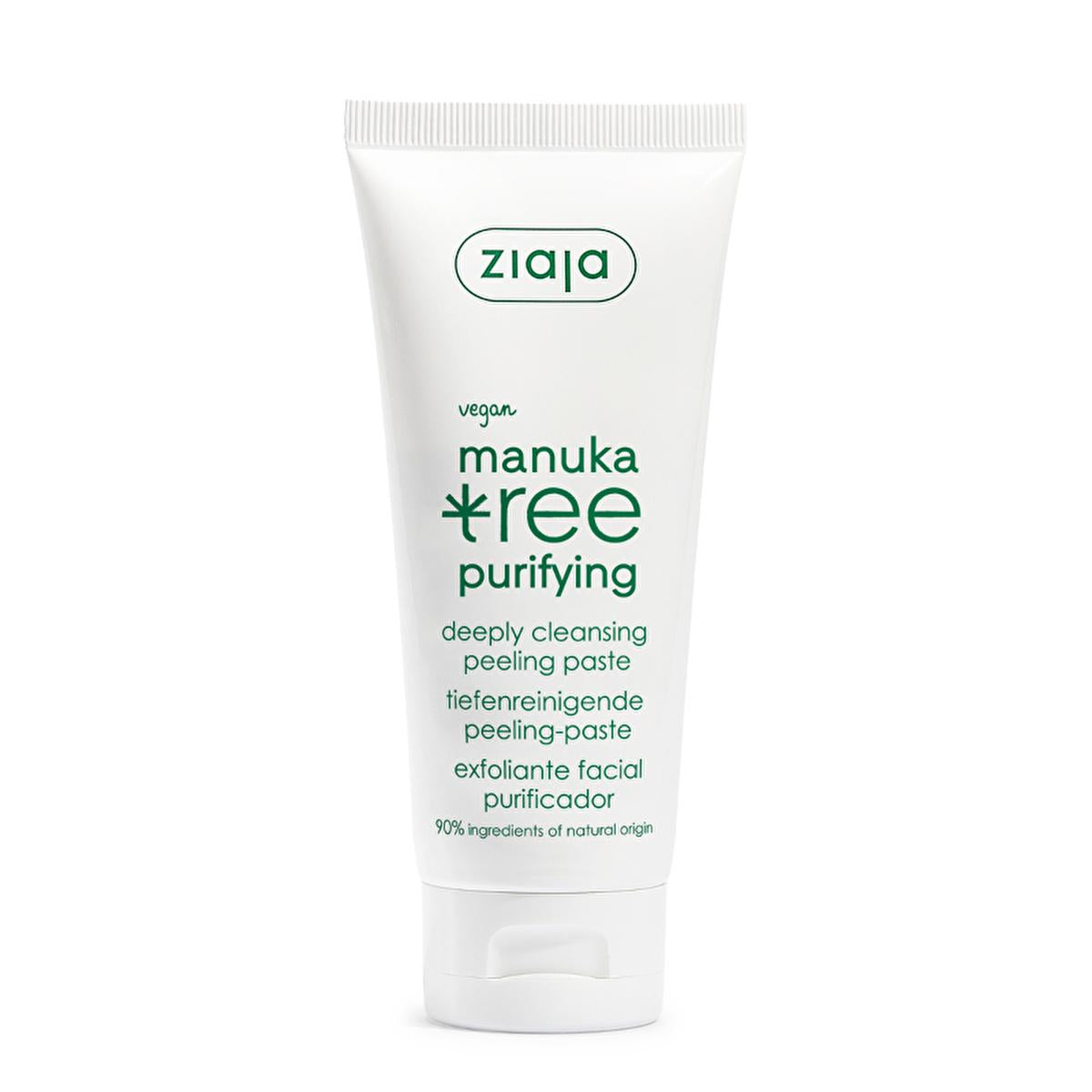 Ziaja Manuka Exfoliating Peeling Mask - Natural, Vegan Skincare for Oily Skin - 2.54 fl oz Ziaja Manuka Peeling Mask - Natural Vegan Skincare Manuka peeling, Exfoliating mask, Natural skincare, Vegan skincare products, Deep cleansing peeling mask, Oily skin solutions, Combination skin care, Eco-friendly skincare, Cruelty-free products, Skincare for imperfections, Blackhead prevention, Renewing skincare, Tightening skincare, 99% natural origin ingredients, Vegan formula, Ziaja skincare