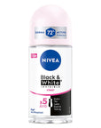 Nivea Women's Roll-On Deodorant Black & White Invisible Clear - Long Lasting Anti-Perspirant Protection Nivea Roll-On Deodorant for Women - 72hr Protection Nivea Women's Deodorant, Roll-On Deodorant, Anti-perspirant Deodorant, Long-lasting Deodorant for Women, Dermatologically Approved Deodorant, Women's Personal Care, Anti-Perspirant Protection, Sweat Stain Prevention, Gentle Deodorant, Sensitive Skin Deodorant