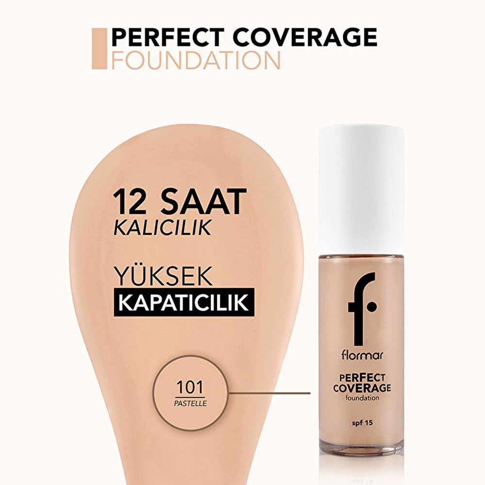 Flormar Perfect Coverage Foundation - Long-Lasting, SPF 15, All Skin Types - view 5