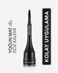 Flormar Gel Eyeliner GE01 Gel Black - Long Lasting, High Pigment, Matte Finish with Coconut Oil - Eyeliner