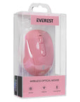 Everest Rose Gold Wireless Mouse SM-300 - 800/1200/1600 DPI Adjustable Sensitivity, 30M Range Everest Rose Gold Wireless Mouse SM-300 - Adjustable DPI Wireless Mouse, Rose Gold Mouse, USB Mouse, 4D Optik Mouse, Kablosuz Mouse SM-300, Adjustable DPI Mouse, Long Lasting Mouse, Wireless Computing, Computer Accessories, Rose Gold Computer Accessories, 30 Meter Wireless Range