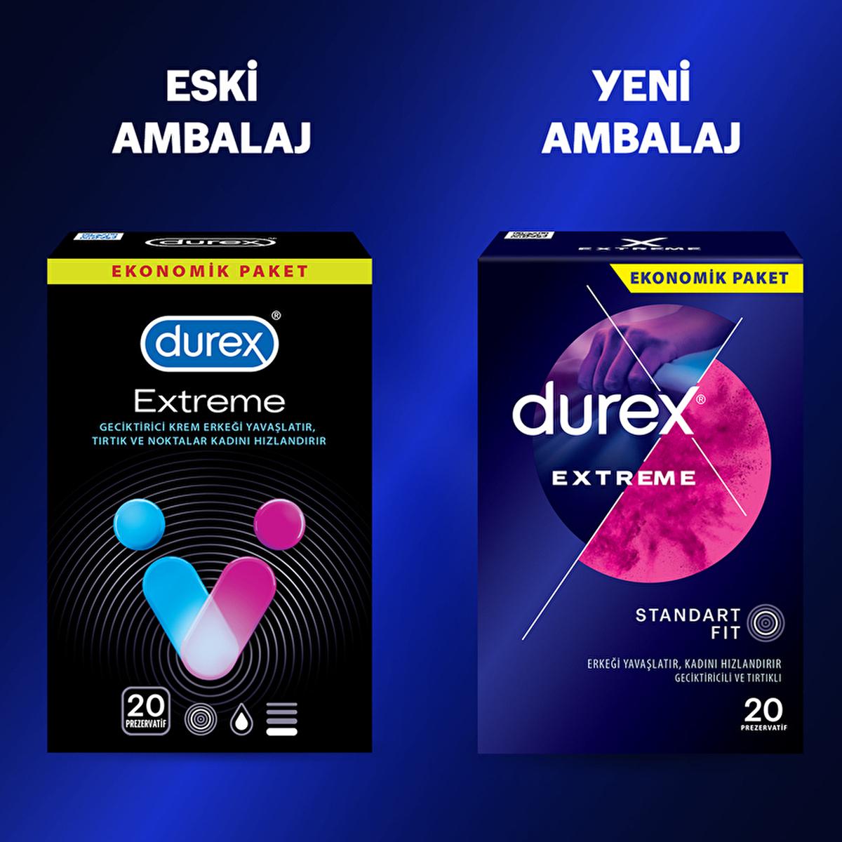 Durex Extreme Condoms - Delaying, Textured for Enhanced Pleasure - Pack of 20 Durex Extreme Condoms - Delaying & Textured for Enhanced Pleasure Durex Extreme Condoms, delaying condoms, textured condoms, extended pleasure condoms, ribbed condoms, condoms with delaying cream, condoms for enhanced pleasure, adult protection, intimate products, couples gifts, adult accessories