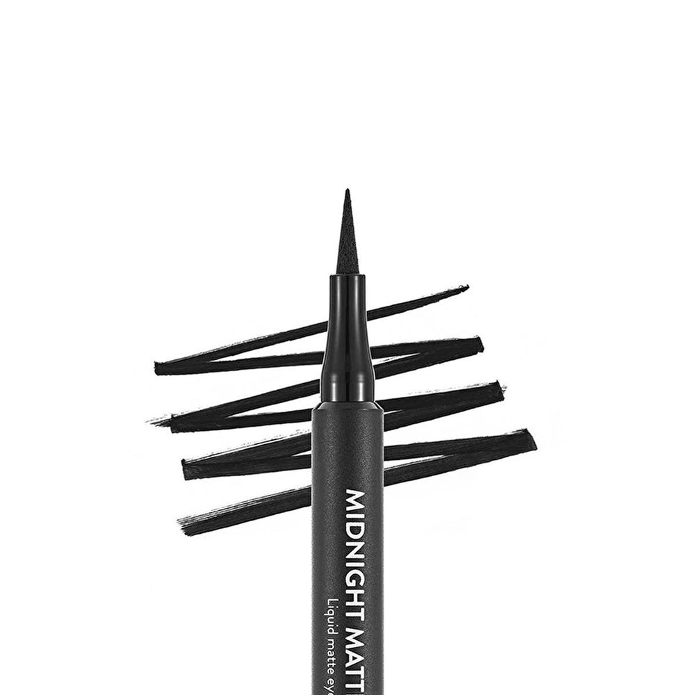 Flormar Liquid Eyeliner - Midnight Matte, Long-Lasting, Precise Application, Black - Eyeliner