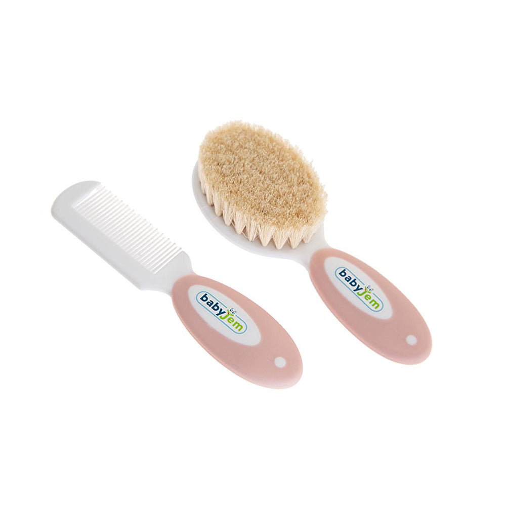Babyjem Natural Bristle Baby Hair Brush and Comb Set - Gentle Detangling for Infants - view 3