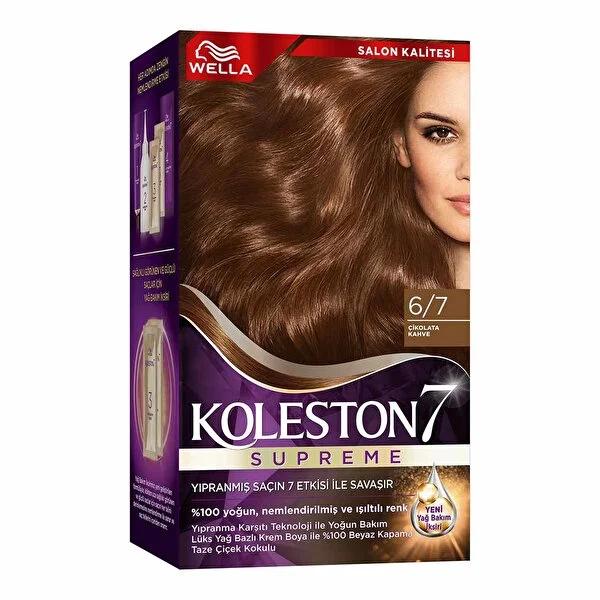 Wella Koleston Supreme Chocolate Brown Hair Dye 6/7: Long-Lasting Color & 100% Gray Coverage with Oil Treatment - At-Home Hair Color Kit Wella Koleston Chocolate Brown Hair Dye: Gray Coverage & Oil Treatment hair dye, chocolate brown hair dye, gray coverage hair dye, long lasting hair color, wella koleston hair dye, hair color with oil treatment, at home hair color, hair dye kit, hair coloring, hair treatment after coloring, hair color, gray coverage, long-lasting color, oil treatment, at-home color, hair c