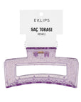 Eklips Rectangular Glitter Claw Clip in Purple, 1 pc