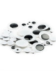 Lino Oynar Craft Eyes - 50 Pack Mixed Black & White Wiggle Eyes for DIY Crafts & Toys - Toy