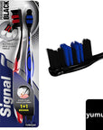 Signal Manual Toothbrush Performance Black - Soft Bristle, Ergonomic Design for Gentle Gum Care - Toothpaste