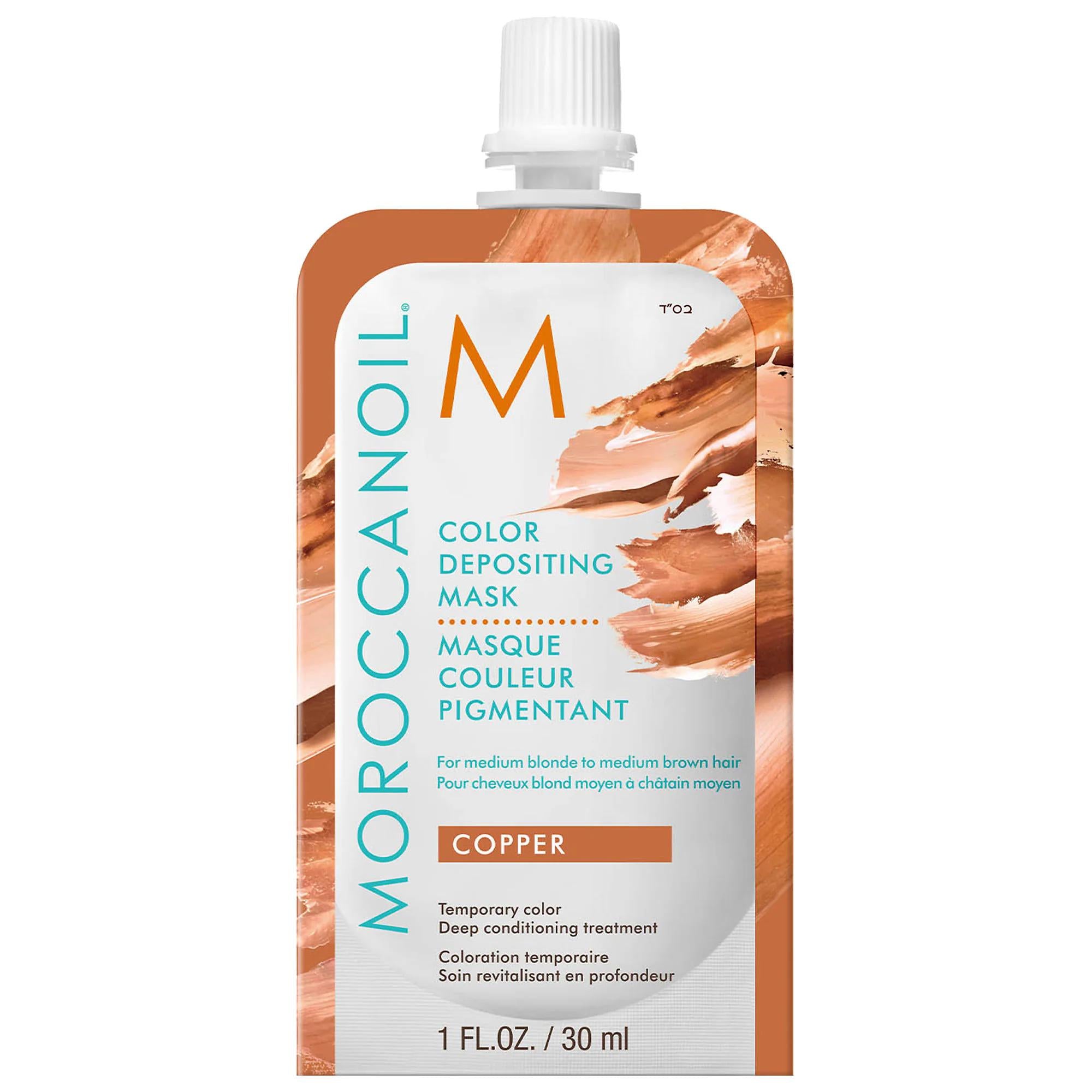 Moroccanoil Mini Color Depositing Mask - Temporary Hair Color & Nourishment Moroccanoil Mini Color Depositing Mask - Temporary Color & Nourishment color depositing hair mask, temporary hair color, hair nourishment, sulfate-free hair products, paraben-free hair care, hair mask, color-treated hair, hair care, hair treatment, Moroccanoil, hair color, hair health, hair shine, frizz control, antioxidant hair care