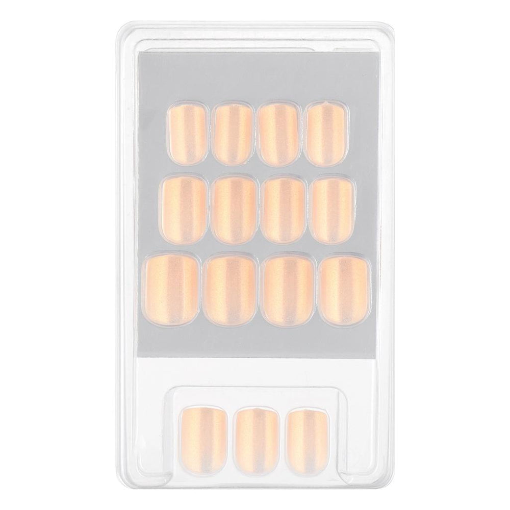 Eklips Pearlescent Beige Square Press-On Nails 24-Pack
