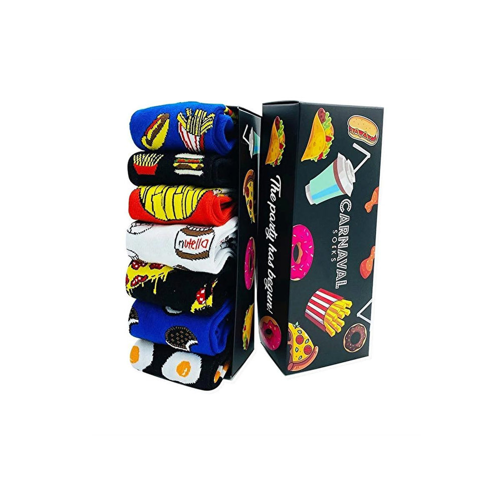 Carnaval Novelty Fast Food Socks Set - 5 Pairs of Comfortable Cotton-Themed Socks for Everyday Wear - view 5