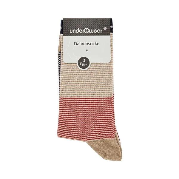 Underwear Women's Striped Cotton Socks 3-Pack: Red & Beige, Comfortable Fashion Socks for US Size 8.5-11 Women's Striped Cotton Socks - Red & Beige 3-Pack | Underwear women's socks, striped socks, red and beige socks, cotton socks women, 3-pack socks, size 39-42 socks, fashion socks women, comfortable women's socks, women's cotton socks, striped cotton socks, red socks, beige socks, comfortable socks, fashion socks, everyday socks, gifts for her, sock set, multi-pack socks, breathable socks, stylish socks,