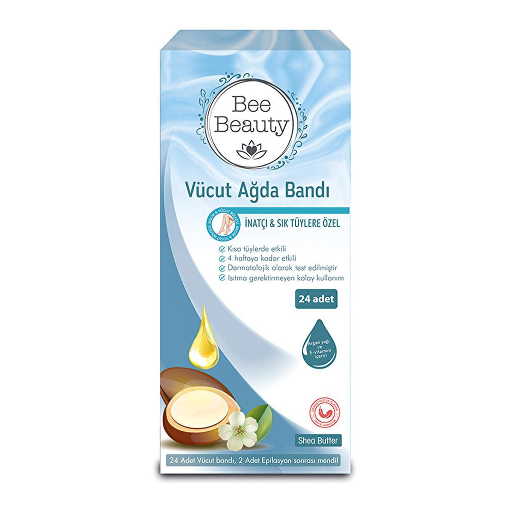 Bee Beauty Wax Strips for Body Hair Removal - Effective for Coarse Hair, Dermatologically Tested, 24 Strips - Skin Care
