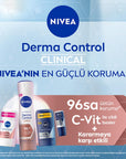 Nivea Derma Control Clinical Men's Deodorant Stick - Long Lasting Sweat Protection, Anti-Perspirant, 1.69 fl oz Nivea Men's Deodorant Stick - 96hr Sweat Protection Nivea Deodorant Stick, Men's Deodorant, Anti-perspirant Deodorant, Long-lasting Sweat Protection, Derma Control Deodorant, Men's Grooming, Personal Care, Hygiene Products, Sweat Protection, Odor Control, Vitamin C, Dermatologically Tested, Gentle Deodorant