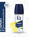 Fa Sport Men's Deodorant Roll-On - Natural Freshness, Anti-White Stain, 1.69 fl oz Fa Sport Men's Deodorant Roll-On - Natural Freshness & Protection men's deodorant, roll-on deodorant, natural fragrance deodorant, anti-white stain deodorant, male grooming products, personal hygiene, long-lasting freshness, men's grooming, natural scents, citrus fragrance, roll-on application, 1.69 fl oz, Fa Sport