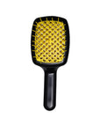 Janeke Curvy M Open-Back Chrome Yellow Hairbrush SP508A
