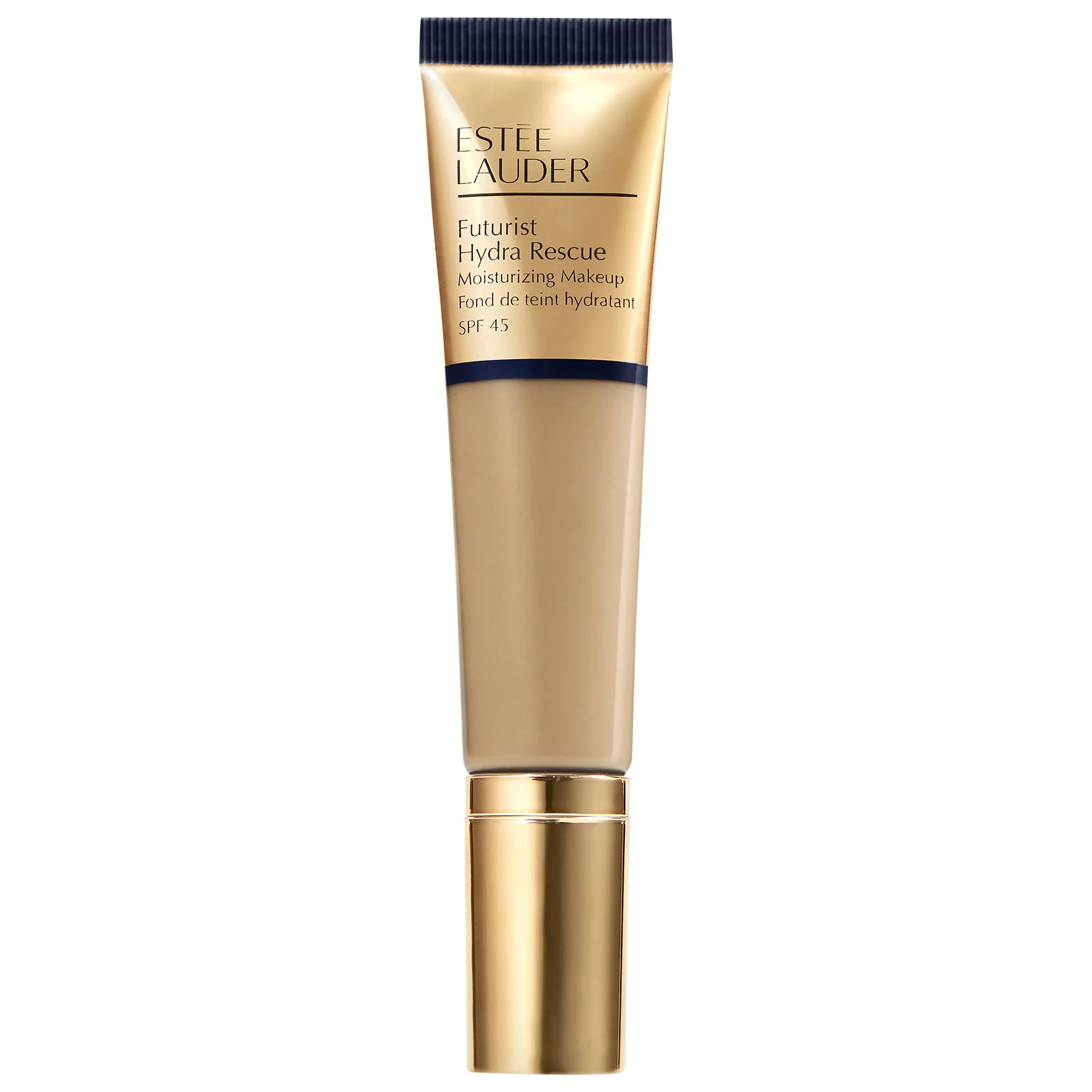 Estee Lauder Futurist Hydra Rescue SPF 45 Moisturizing Foundation: Radiant Finish, Hydrating, Skincare-Infused, Vitamin E, Long Lasting Coverage Estee Lauder Hydra Rescue SPF 45: Moisturizing Radiant Foundation moisturizing foundation, SPF 45 foundation, radiant finish foundation, hydrating foundation, foundation with skincare, long lasting foundation, Estee Lauder foundation, foundation for dry skin, medium coverage foundation, foundation with vitamin E, foundation, makeup, face makeup, spf foundation, vit