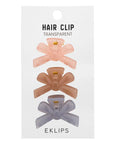 Eklips Pastel Ribbon Hair Clips Transparent Bows 3-Pack