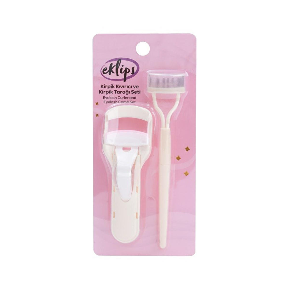 Eklips Eyelash Curler and Lash Comb Kit - Enhance Your Eyelashes with Voluminous Look - Mascara