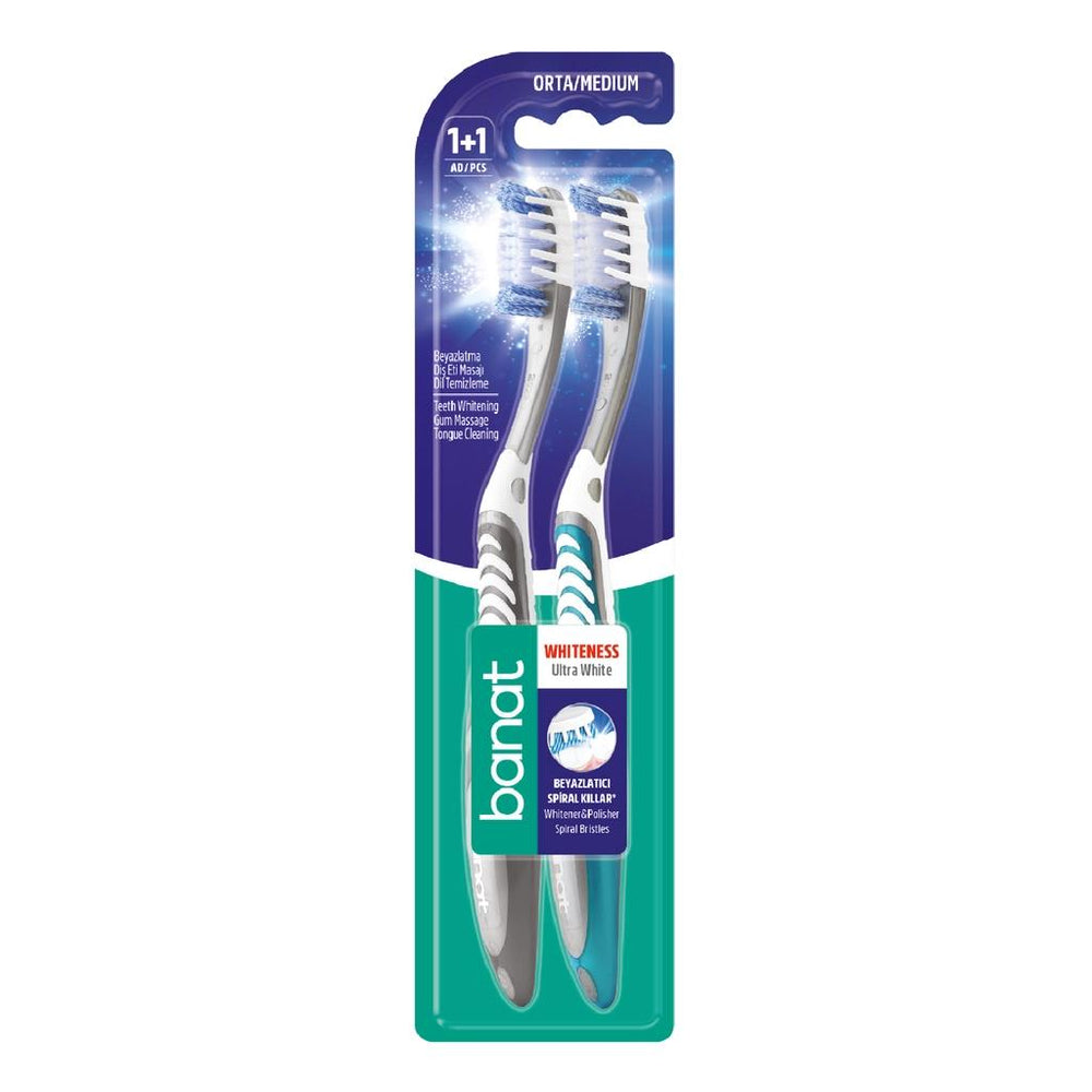 Banat Ultra White Medium Toothbrush Duo Pack