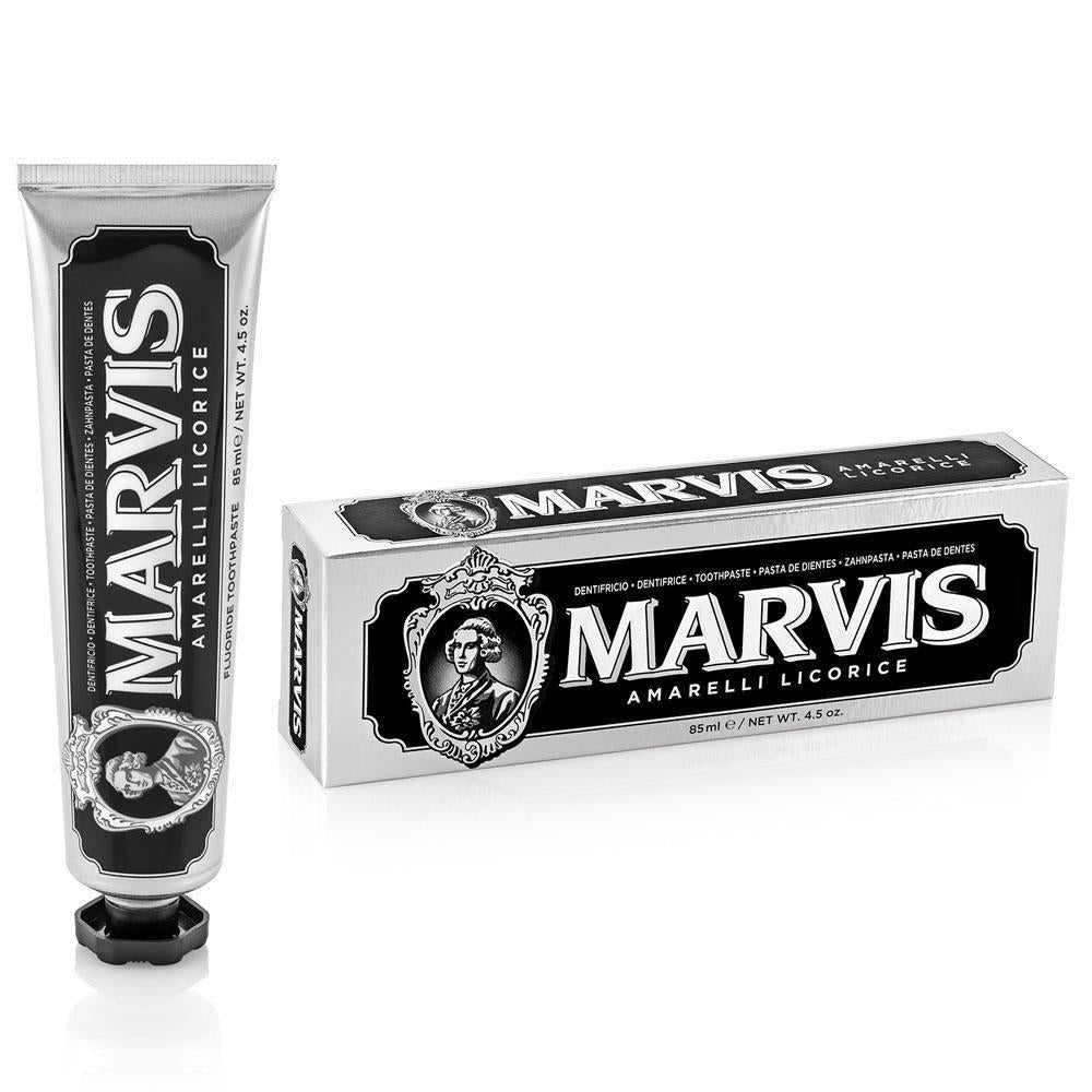 marvis licorice flavored toothpaste 85ml, marvis toothpaste packaging, close-up of marvis licorice toothpaste Marvis Licorice Flavored Toothpaste - 85 ml Marvis Licorice Toothpaste - 85ml Flavor Delight marvis, licorice-toothpaste, adult-toothpaste, flavored-toothpaste, tooth-care, whitening-toothpaste, fresh-breath, premium-toothpaste, gel-toothpaste, ai-generated