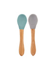 OiOi Mama Baby Spoon - Eco-Friendly Silicone & Bamboo Feeding Utensil for Infants 9M+ - view 2