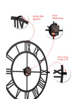 Muyika 41x41cm Silent Metal Wall Clock - Modern Decorative Clock for Home, Roma Design - view 3