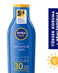 NIVEA Sun SPF 30 Sunscreen Lotion: 48H Moisturizing UVA UVB Protection, Water Resistant, Ocean Friendly - Sensitive Skin Sun Protection NIVEA SPF 30 Sunscreen: UVA UVB Protection & Moisturizing sunscreen lotion, SPF 30 sunscreen, UVA UVB protection, moisturizing sunscreen, water resistant sunscreen, sun protection for sensitive skin, ocean friendly sunscreen, NIVEA sunscreen, sunscreen for face and body, sun protection, skin hydration, sensitive skin, UVA protection, UVB protection, water resistance, ocean-