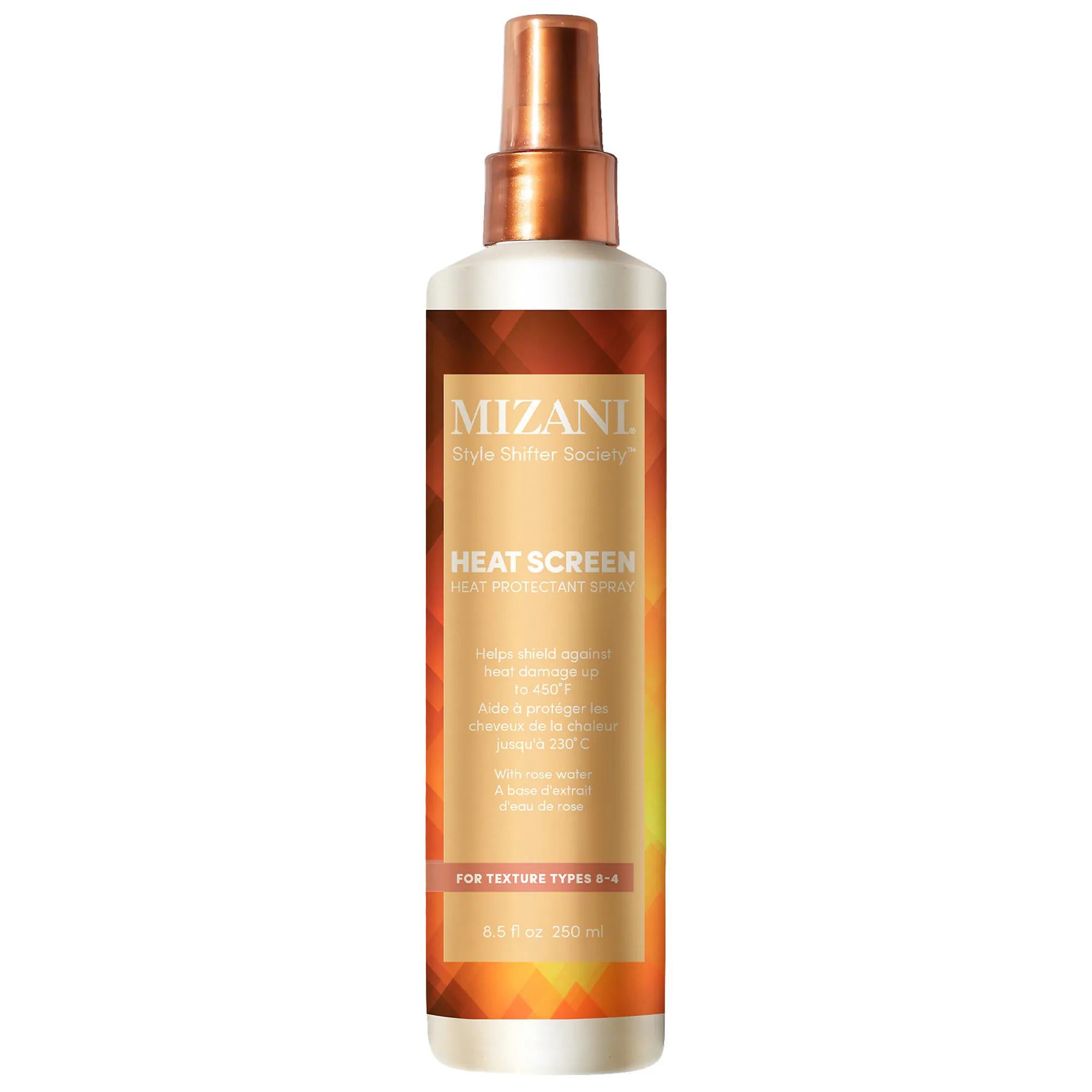 Heat Screen Hair Heat Protectant Spray - Lightweight Heat Protectant for Wavy, Curly, and Coily Hair - UV Protection up to 450°F Heat Protectant Spray for Curly Hair - UV Protection heat protectant spray for hair, hair care for curly hair, UV protection for hair, heat styling protection, rose water hair spray, hair protectant, curly hair care, wavy hair products, coily hair solutions, frizz reduction, hair shine, lightweight hair spray, thermal styling protection
