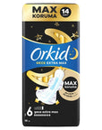 Orkid Ultra Gece Extra Max Hygienic Pads for Women - Nighttime Protection, Leak Proof, Dermatologically - Hygiene Products